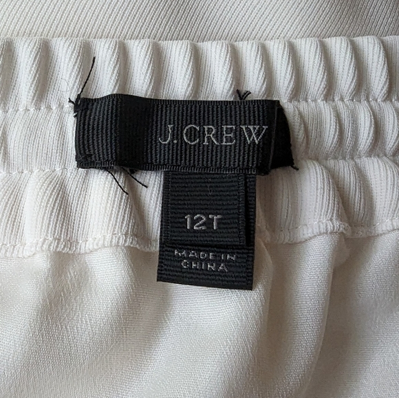 J.Crew Women's 12 Tall Ivory White Round Hem Pull On Skirt Drawstring Waist - Picture 6 of 11